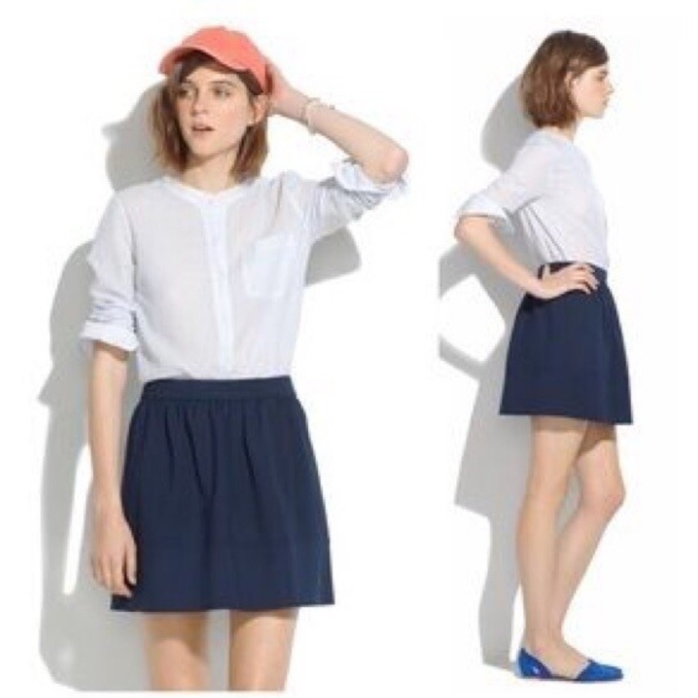 Madewell Dark Blue Skater Skirt size 6